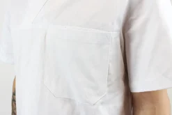Veste de cuisine unisexe Egochef Leonardo blanche 100% coton à manches courtes
