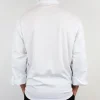 Veste de cuisine unisexe Egochef Ottavio Air Plus blanche 100% microfibre à manches longues