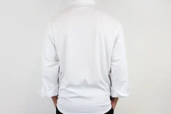Veste de cuisine unisexe Egochef Ottavio Air Plus blanche 100% microfibre à manches longues