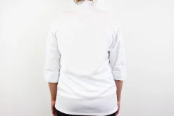 Veste de cuisine unisexe Egochef Ottavio Air Plus blanche 100% microfibre à manches longues