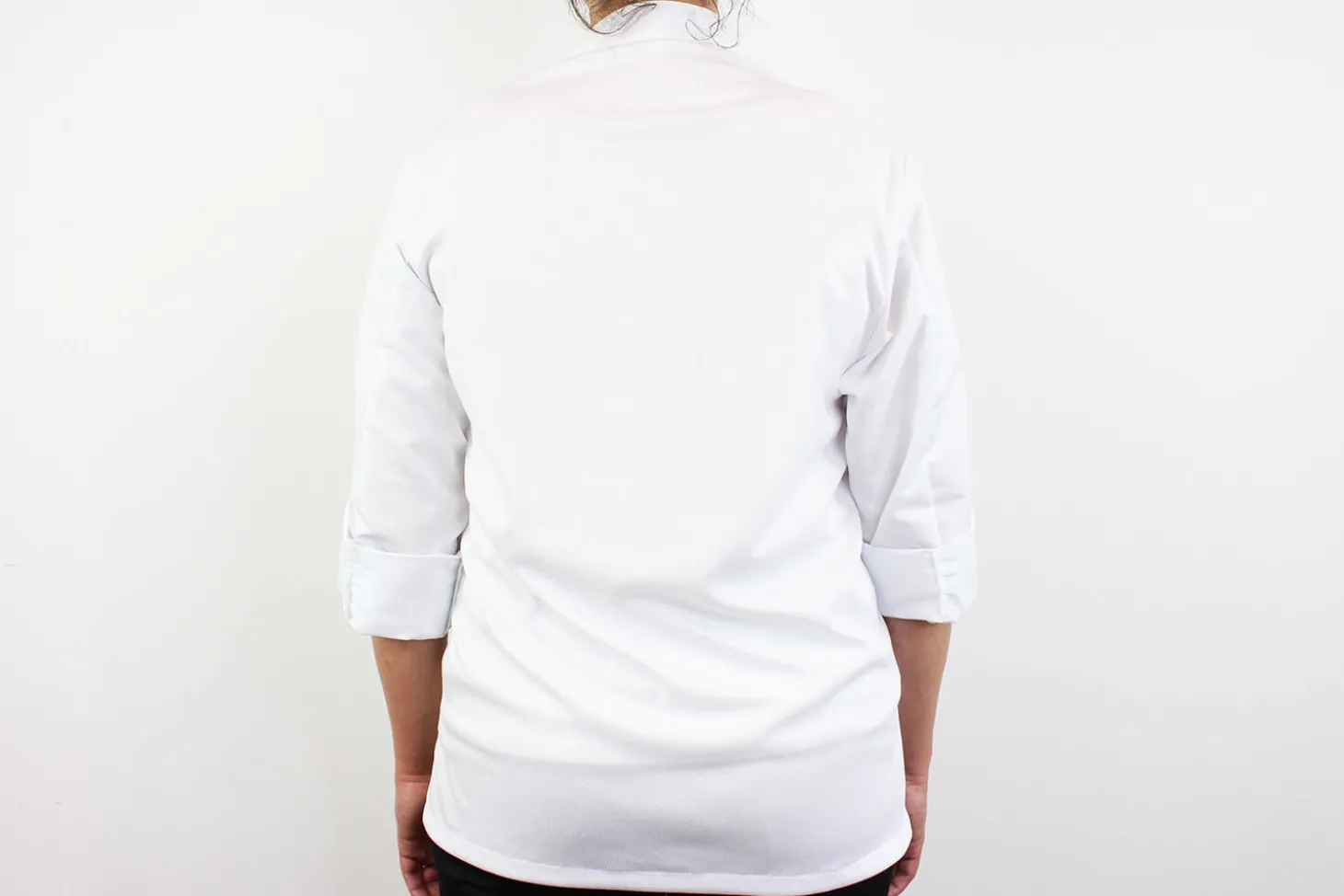 Veste de cuisine unisexe Egochef Ottavio Air Plus blanche 100% microfibre à manches longues