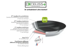 Wok antiadhérent Cristel Casteline Amovible Exceliss en inox