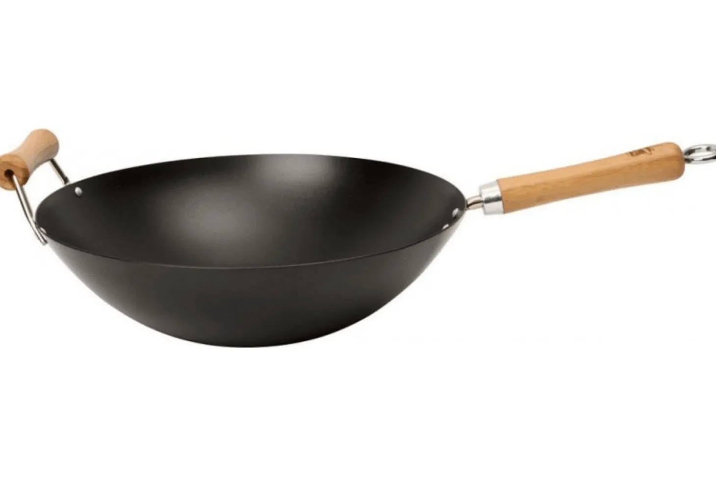 Wok antiadhérent Dexam avec 2 poignées en acier au carbone pour 4 à 6 personnes diamètre 36cm