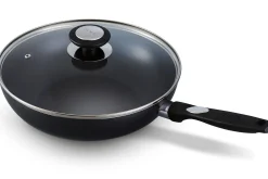 Wok Beka Pro Induc 28cm revêtement céramique antiadhérent + couvercle en verre