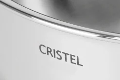 Wok Cristel Castel'Pro 28cm en acier inoxydable 18/10 3 ply 2 anses fixes avec couvercle