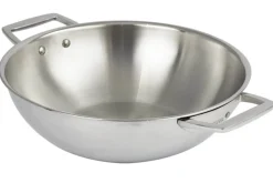 Wok Cristel Castel'Pro en acier inoxydable 18/10 3 ply avec 2 anses fixes