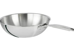 Wok Cristel Castel'Pro en acier inoxydable 18/10 3 ply