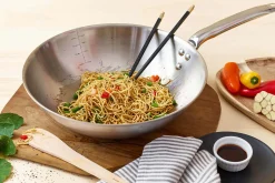 Wok De Buyer Alchimy 32cm en inox 18/10 multicouches 3 plis