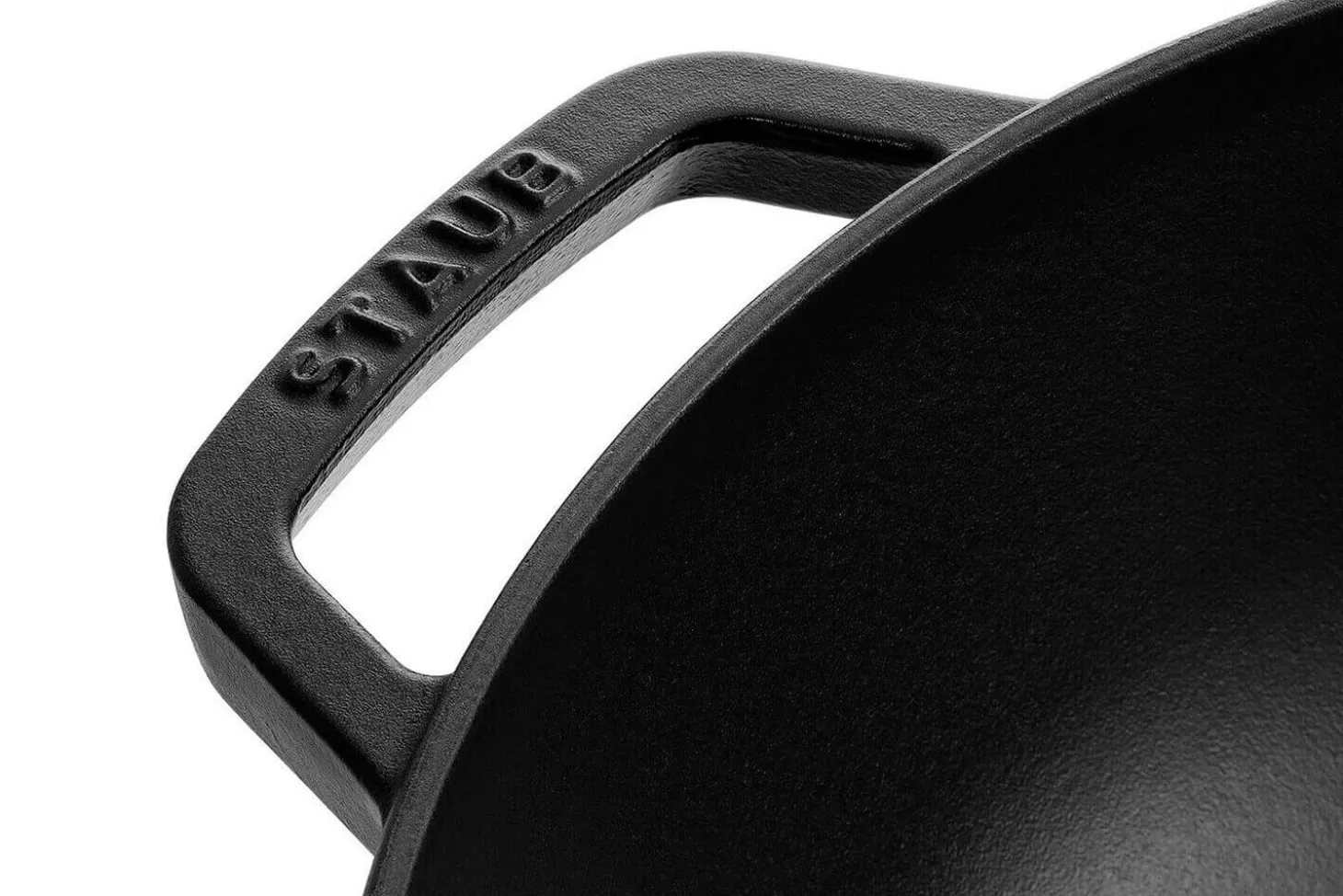 Wok en fonte Staub 30cm avec couvercle en verre + grille
