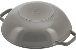 Wok en fonte Staub 30cm avec couvercle en verre + grille