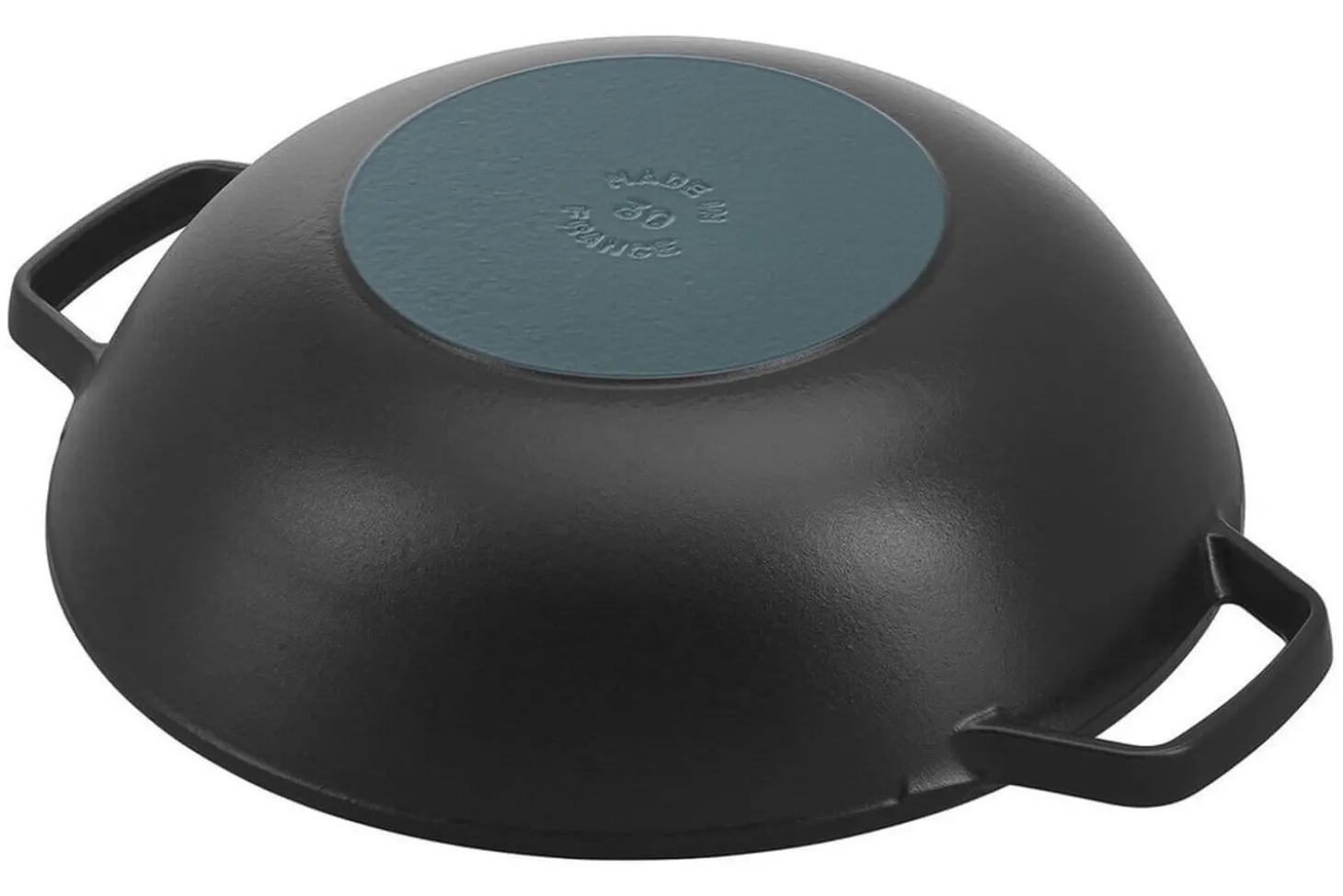 Wok en fonte Staub 30cm avec couvercle en verre + grille