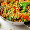 Wok Mastrad O'Wok Gourmet en acier inoxydable avec poignée amovible et grille