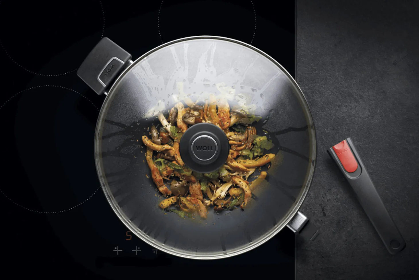 Wok Woll Diamond Lite en fonte d'aluminium manche amovible polymère 34cm