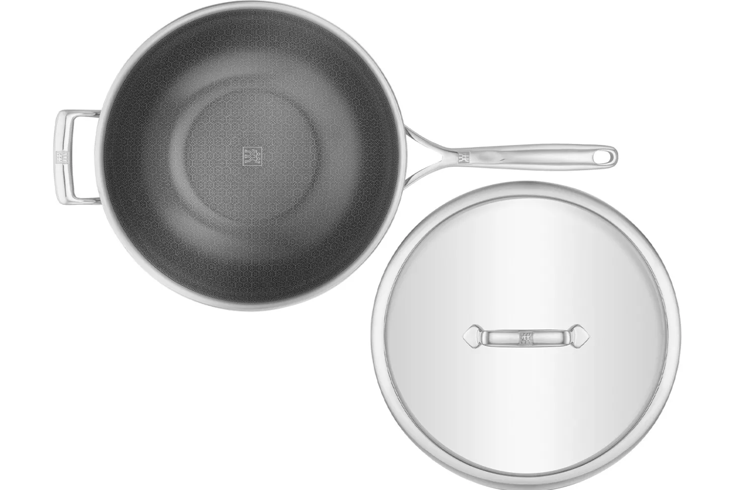 Wok Zwilling Peak Ceraforce® HyCoat en inox et revêtement céramique avec couvercle en verre 30cm