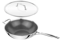 Wok Zwilling Peak Ceraforce® HyCoat en inox et revêtement céramique avec couvercle en verre 30cm